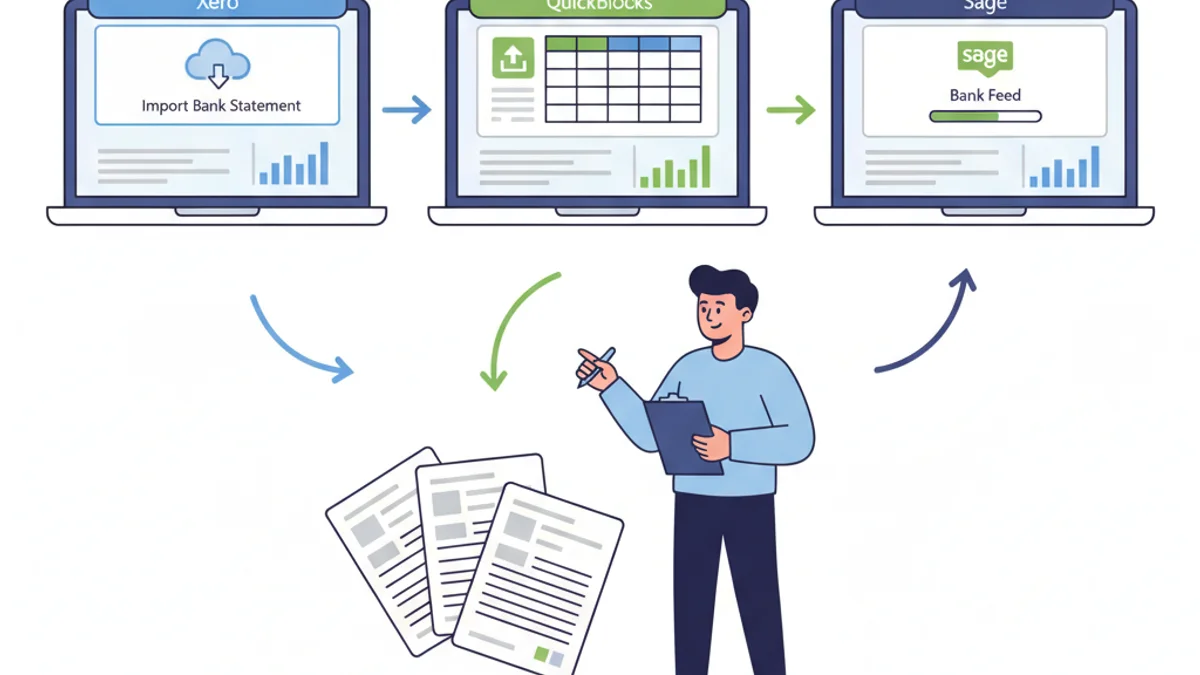 Xero vs QuickBooks vs Sage: Bank Statement Import Comparison